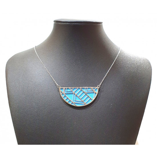 interchangeable necklace blue / brown