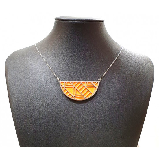 interchangeable necklace orange / brown