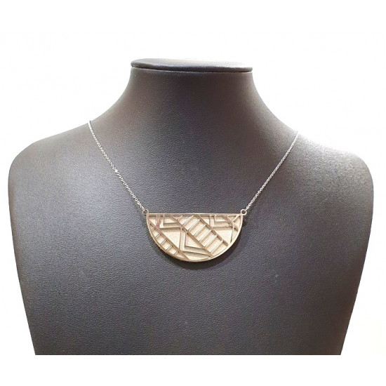 Interchangeable necklace metallic gray / yellow