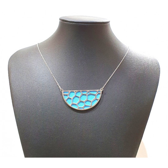interchangeable necklace blue / white