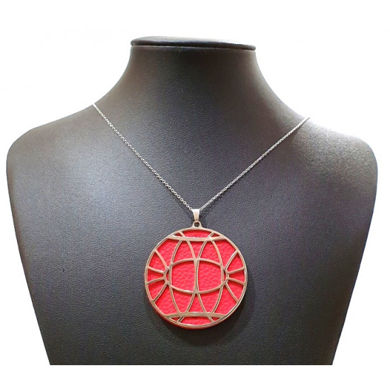 Long interchangeable necklace red / dark blue