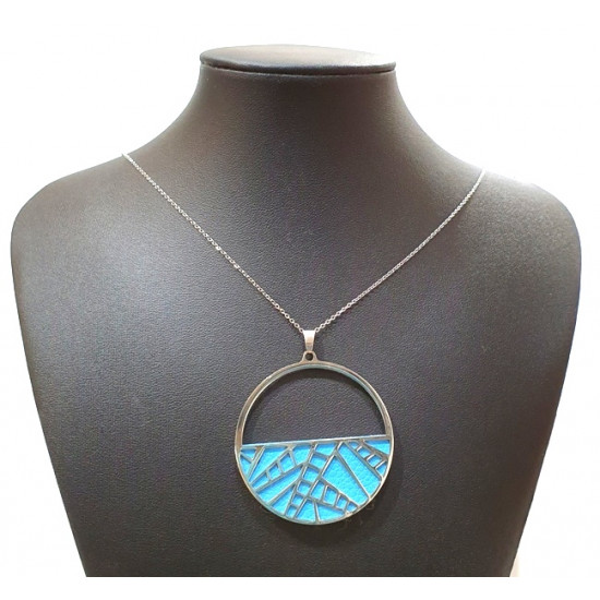 Long Interchangeable necklace blue / white