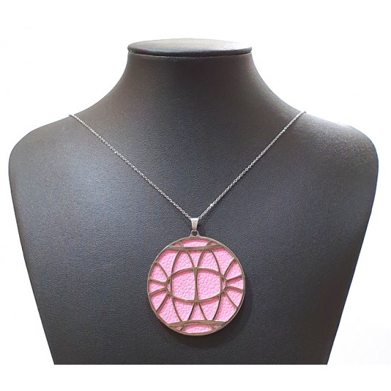 Long interchangeable necklace pink / purple