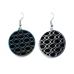interchangeable leather earrings black / white
