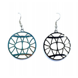 interchangeable Leather Earrings white / blue