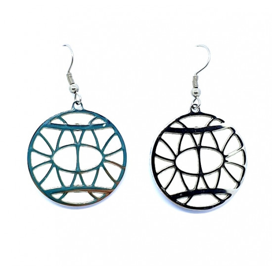 interchangeable Leather Earrings white / blue