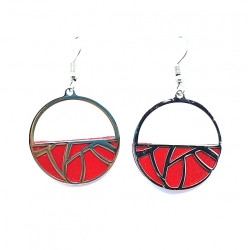 interchangeable leather earrings red / green