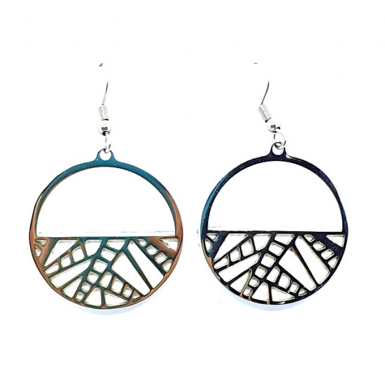 interchangeable Leather Earrings white / blue