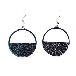 interchangeable leather earrings black / white