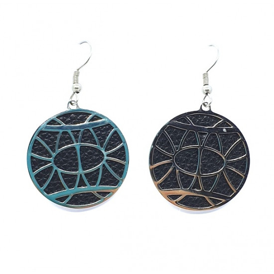 interchangeable leather earrings black / white