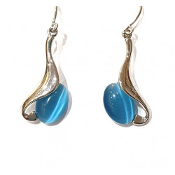 blue cat eye earrings