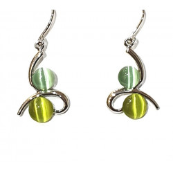 green cat eye earrings