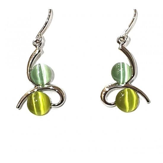 green cat eye earrings