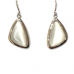 boucles d'oreilles oeil de chat blanc