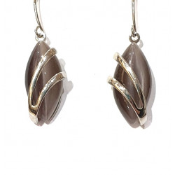 brown cat eye earrings