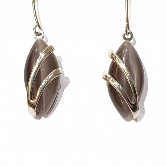 brown cat eye earrings