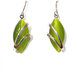 green cat eye earrings