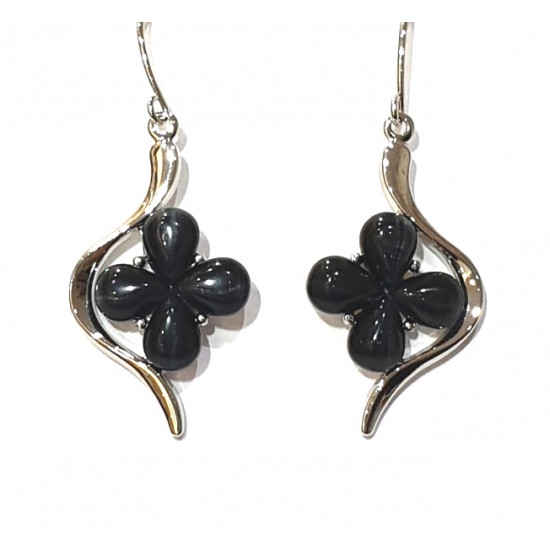 black cat eye earrings