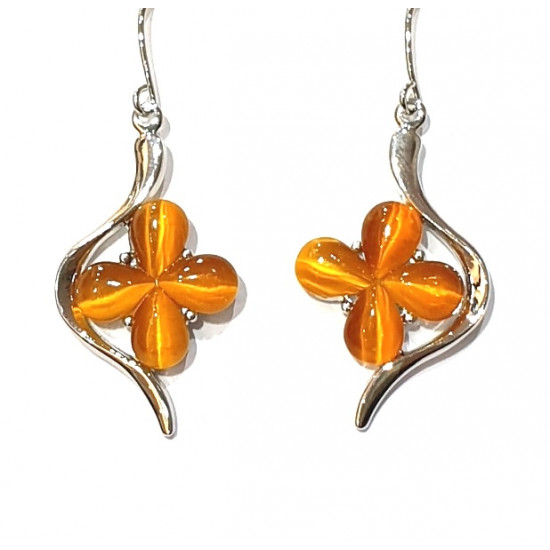 yellow cat eye earrings