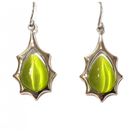 green cat eye earrings