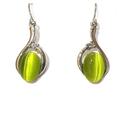 green cat eye earrings