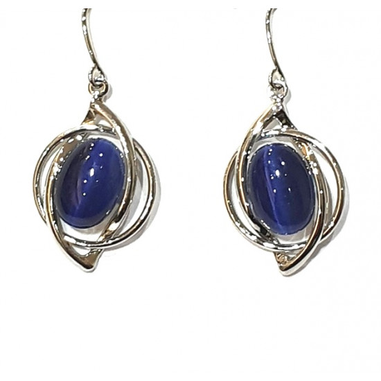 blue cat eye earrings