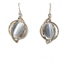 gray cat eye earrings
