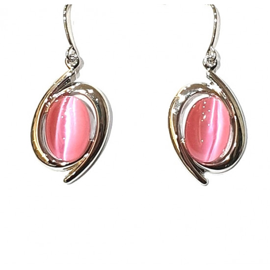 pink cat eye earrings