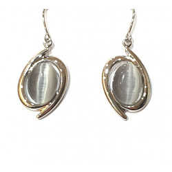 boucles d'oreilles oeil de chat gris