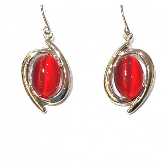 red cat eye earrings