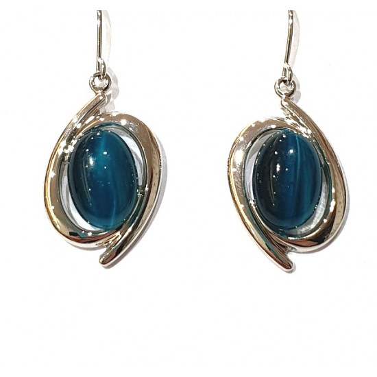 green cat eye earrings