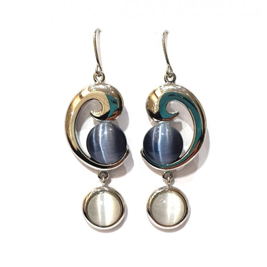 gray cat eye earrings