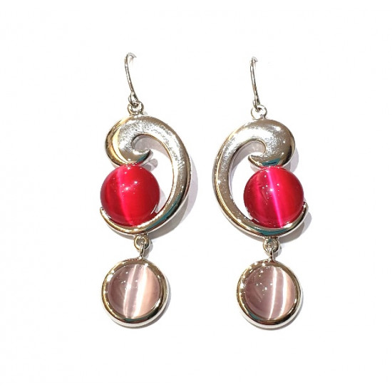 pink cat eye earrings