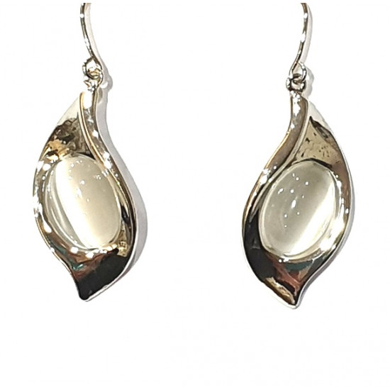 white cat eye earrings