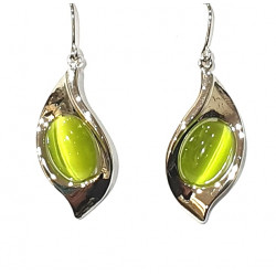 green cat eye earrings