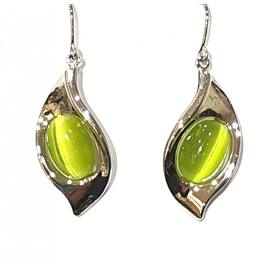 green cat eye earrings