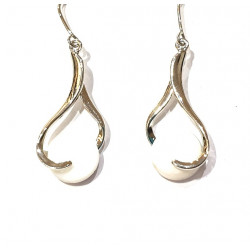 boucles d'oreilles oeil de chat blanc