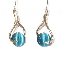 blue cat eye earrings