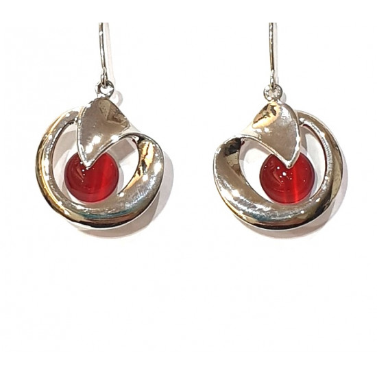 red cat eye earrings