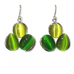 green cat eye earrings
