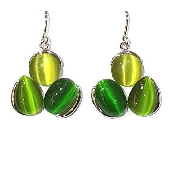 green cat eye earrings