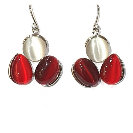 red cat eye earrings