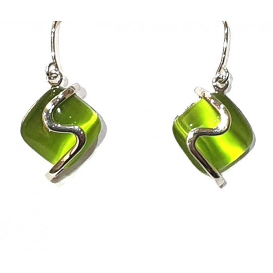 green cat eye earrings