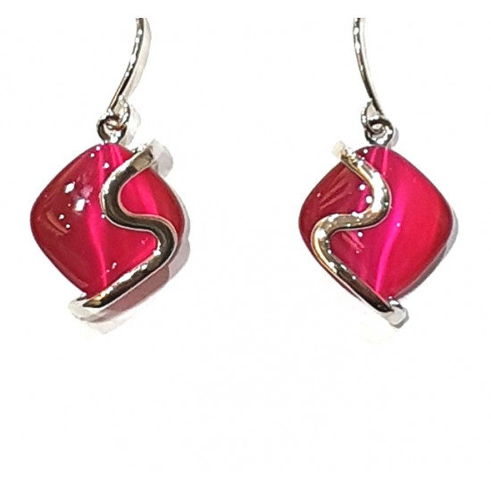 pink cat eye earrings