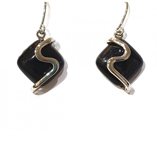 black cat eye earrings