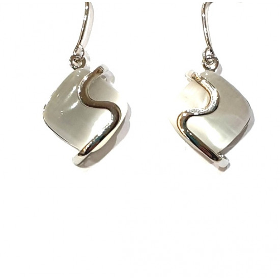 white cat eye earrings