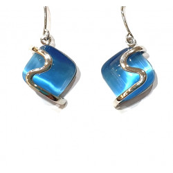 blue cat eye earrings