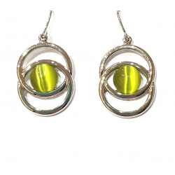 green cat eye earrings