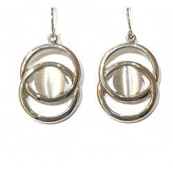 boucles d'oreilles oeil de chat blanc
