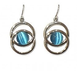 blue cat eye earrings